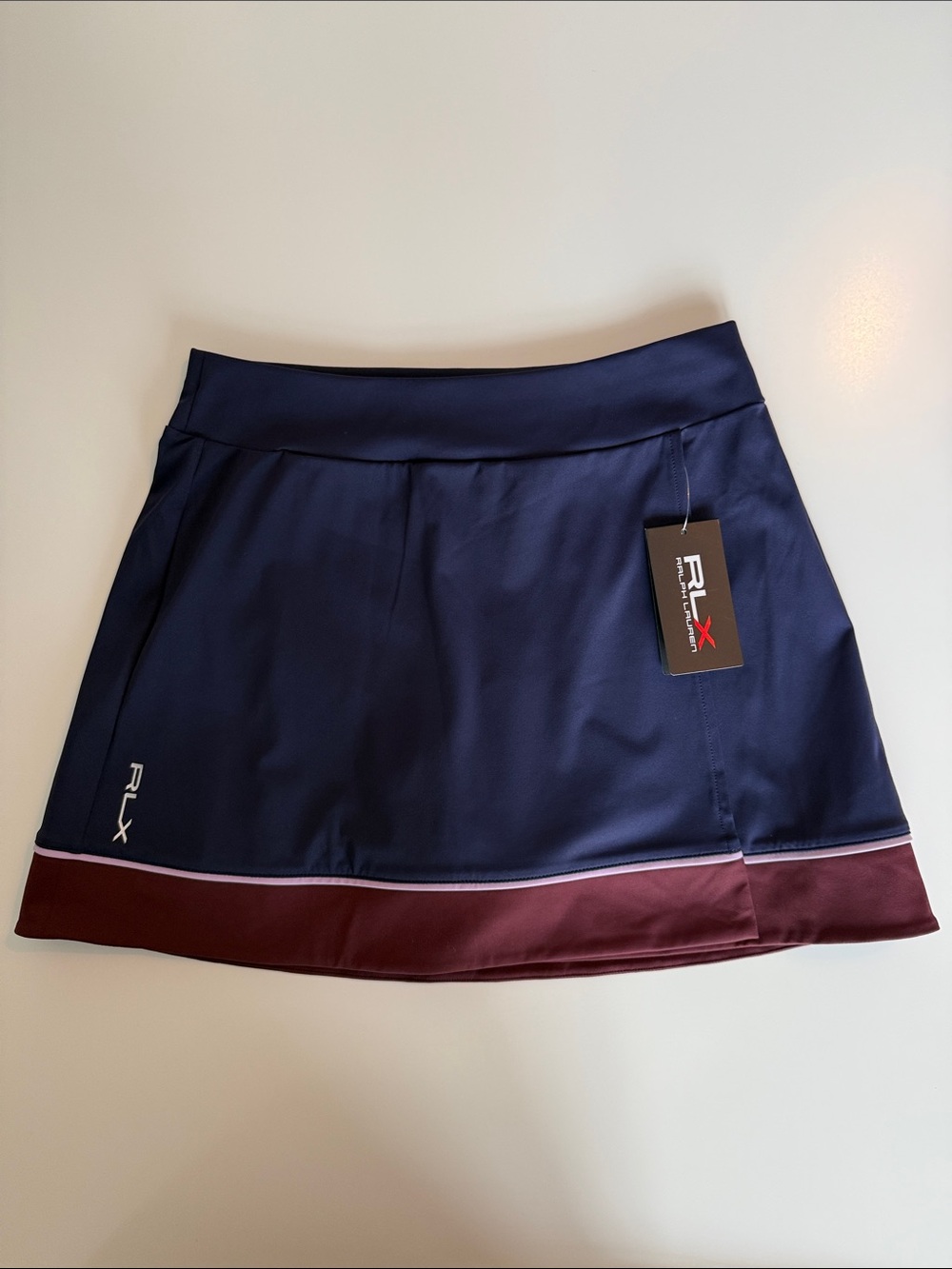 RLX Ralph Lauren Navy and Burgundy Athletic Skort Size S 0073 NWT